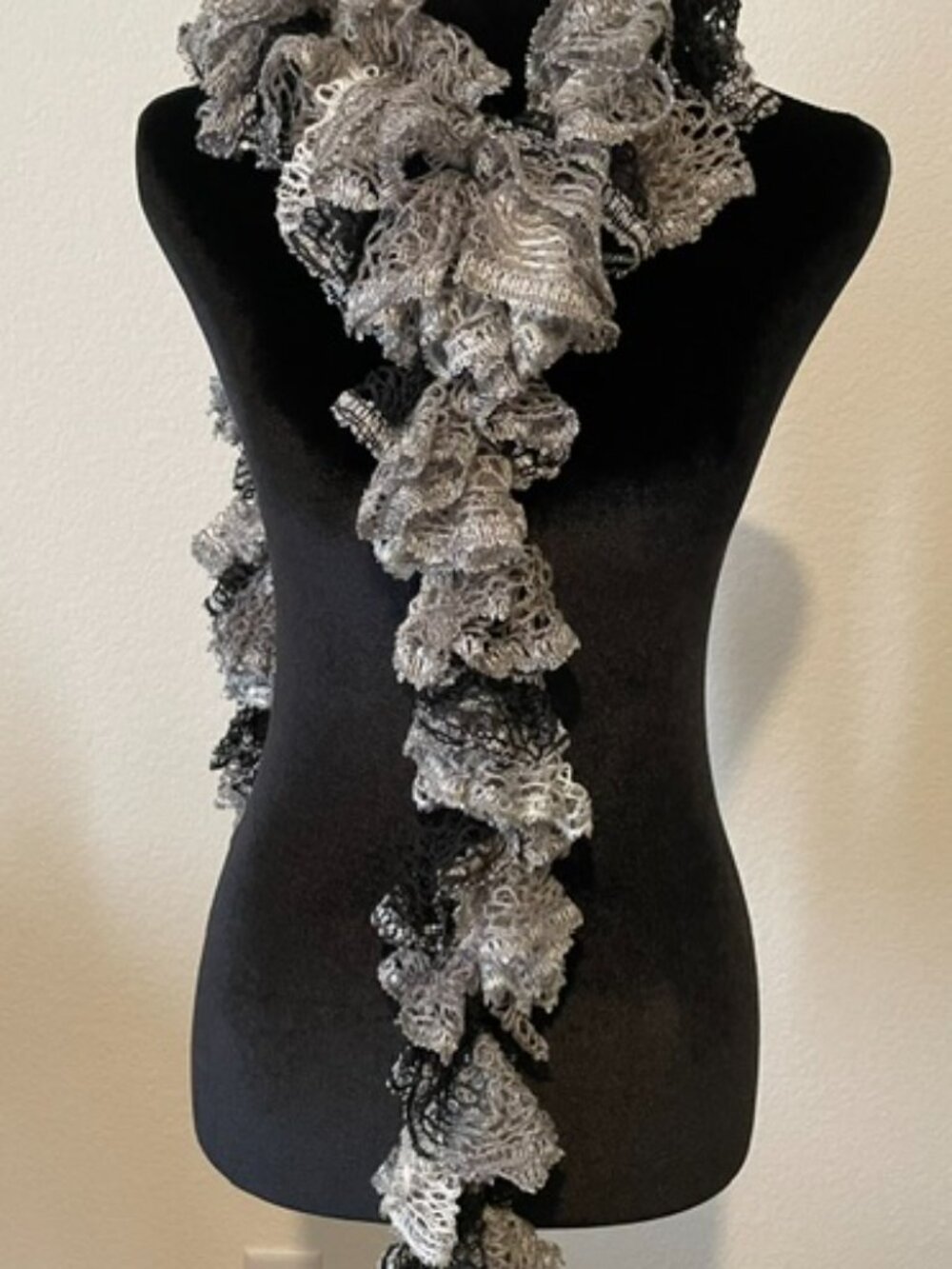 Women's No Label Crocheted Sequined Scarf/Belt
